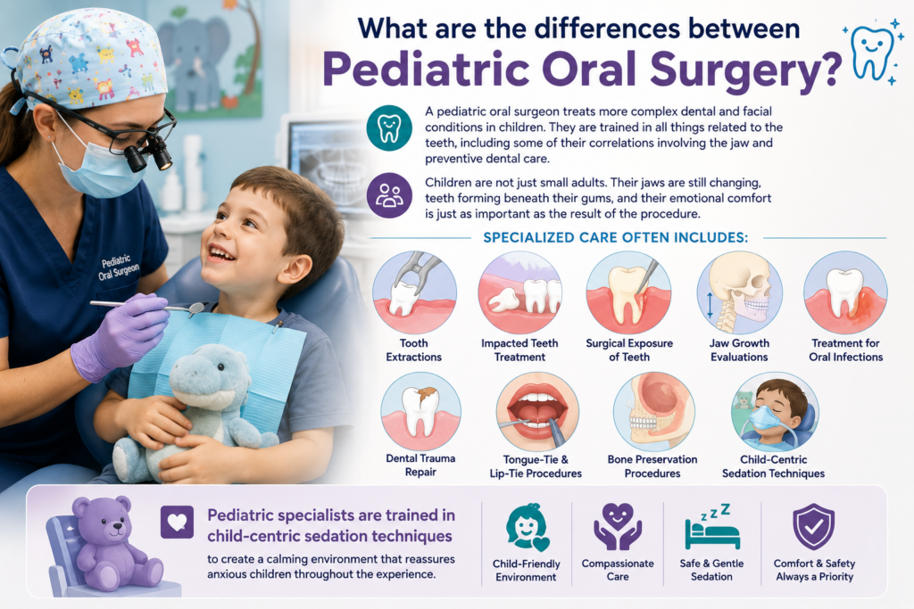 What are the differences between Pediatric Oral Surgery